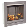 Bluegrass Living Vent Free Stainless Outdoor Gas Fireplace Insert With Reflective BL450SS-G-RBLK